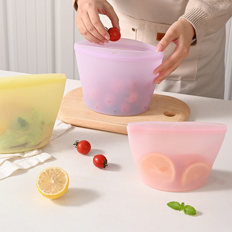 Reusable Produce Bag - Self-Sealing Silicone Storage Bag Food Storage